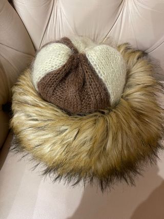 Colbacco super caldo pelliccia marrone bianco