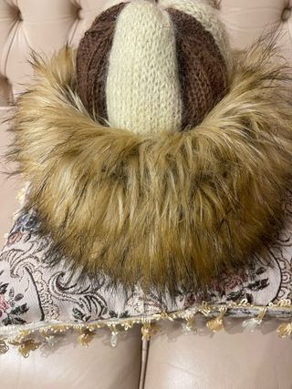 Colbacco super caldo pelliccia marrone bianco