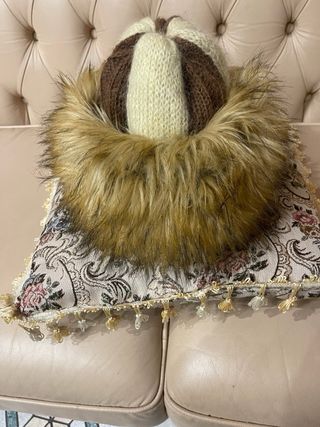 Colbacco super caldo pelliccia marrone bianco