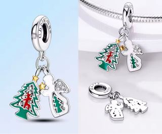 Charm Árbol Navidad Ángel pulsera Pandora collar
