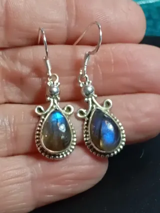 Pendientes Plata Ley Labradorita