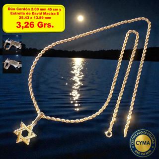 Conjunto Cadena y Estrella David Oro 18K