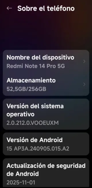 Xiaomi Redmi Note 14 Pro 5g.  256GB Negro