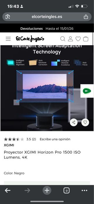 Proyector XGIMI Horizon Pro 1500 ISO 4K