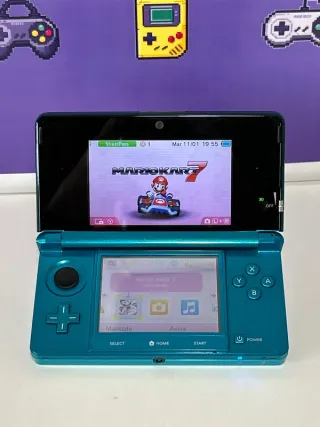 Nintendo 3DS Azzurra con scatola + Mario Kart