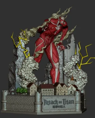 Figura Resina Colosal Attack on Titan Diorama