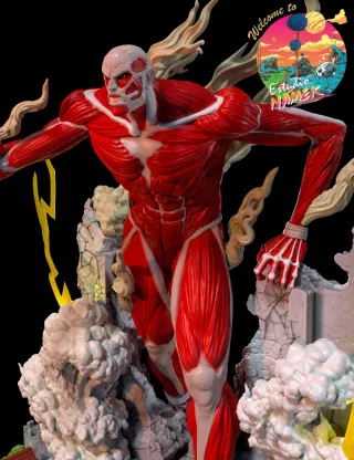Figura Resina Colosal Attack on Titan Diorama
