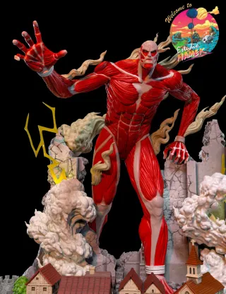 Figura Resina Colosal Attack on Titan Diorama