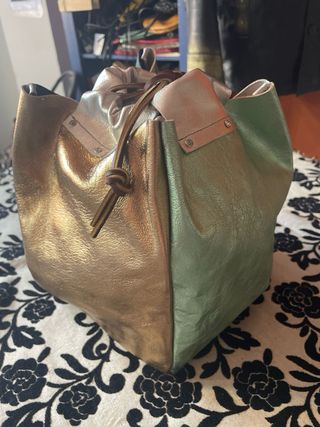 Bolso Komebukuro Estilo Japonés Piel Genuina