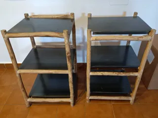 Mesitas de noche madera y metal