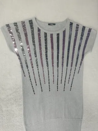 Vestido de punto con lentejuelas T. L.