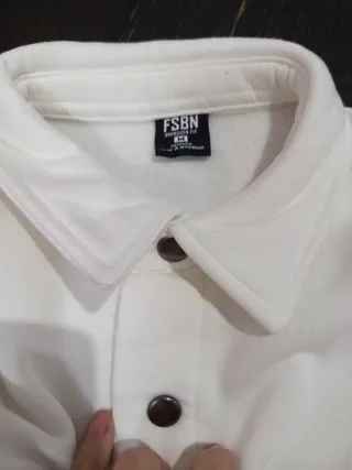 Camisa afelpada blanca hombre