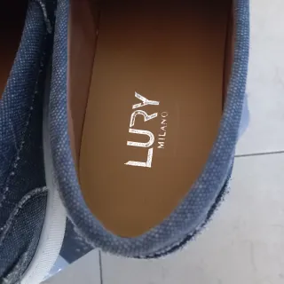 Mocassino uomo  denim e pelle marrone