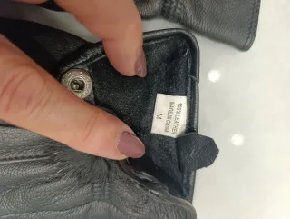 Guantes de piel negros mujer