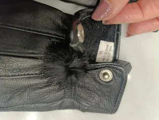 Guantes de piel negros mujer