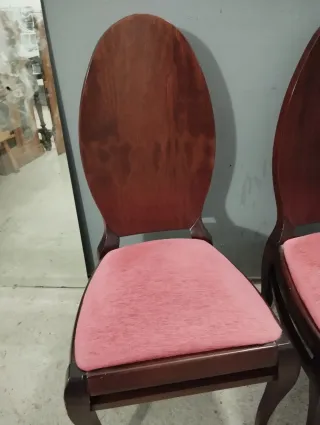 Conjunto 4 Sillas Madera Maciza Tapizadas