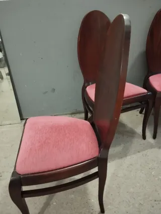 Conjunto 4 Sillas Madera Maciza Tapizadas