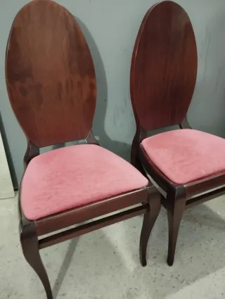 Conjunto 4 Sillas Madera Maciza Tapizadas