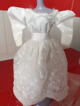 Vestito da sposa Barbie antico + velo e copricapo