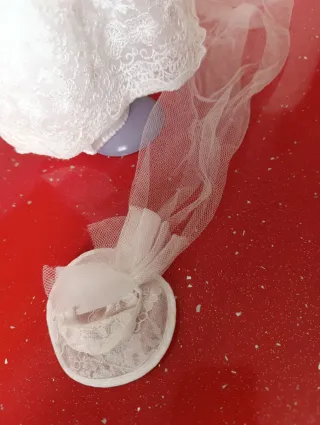 Vestito da sposa Barbie antico + velo e copricapo