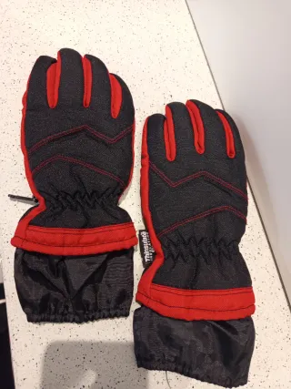 Guanti uomo 40g Thinsulate neri/rossi