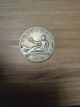 Moneda 5 Pesetas España 1870