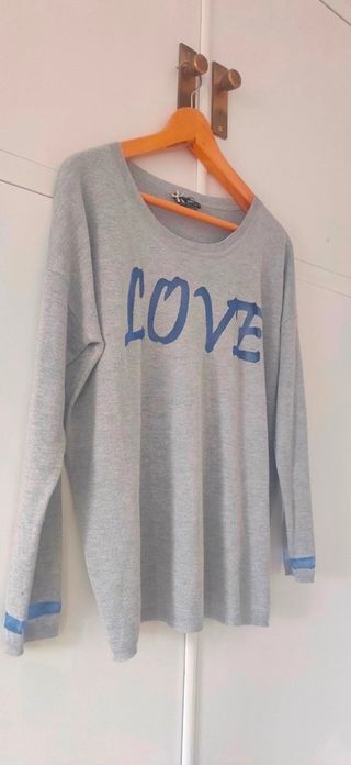 Jersey LOVE gris-azul Sinequanone
