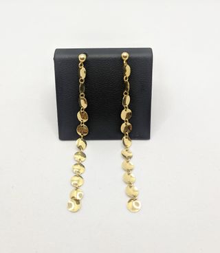 Pendiente Circulos de oro de 14k, 1.51 g.