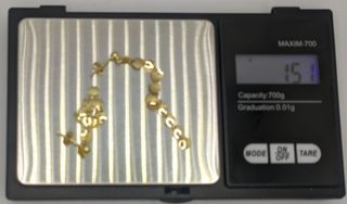 Pendiente Circulos de oro de 14k, 1.51 g.