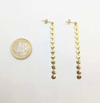 Pendiente Circulos de oro de 14k, 1.51 g.