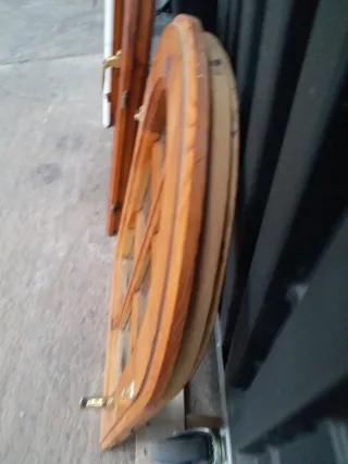 Lote de 3 ventanas de madera arqueada