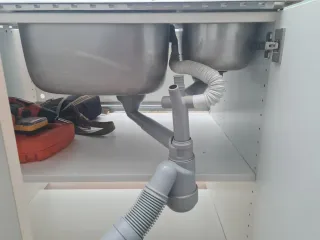 Fregadero doble seno con escurridor