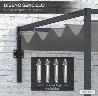 Pérgola de Jardín de Pared 297x211x220 cm
