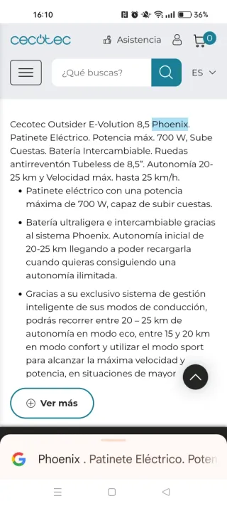 Patinete Cecotec Outsider 8,5