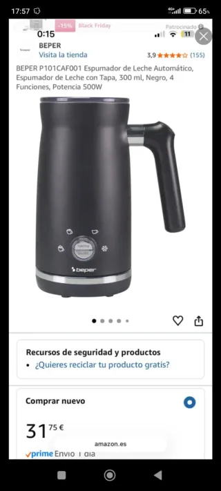 A estrenar Espumador Leche Beper 300ml