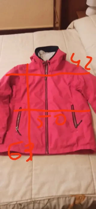 Chamarra impermeable fucsia 14 años 152cm