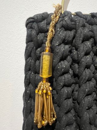 2 Bolsos Trapillo Artesanales Negro y Burdeos