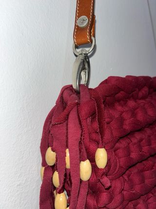 2 Bolsos Trapillo Artesanales Negro y Burdeos