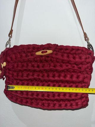 2 Bolsos Trapillo Artesanales Negro y Burdeos