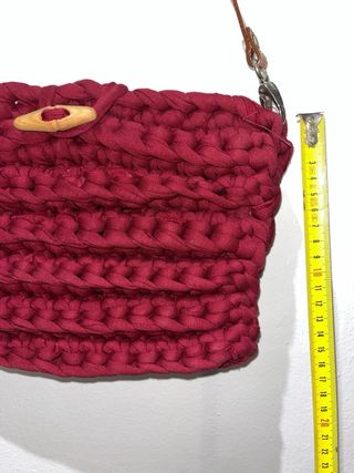 2 Bolsos Trapillo Artesanales Negro y Burdeos