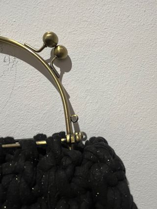 2 Bolsos Trapillo Artesanales Negro y Burdeos