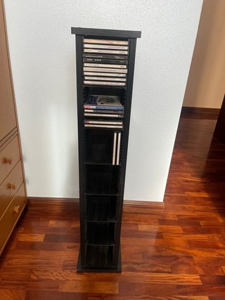 Mueble Torre para CDs Madera Negro