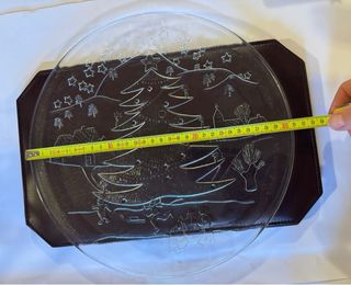 Piatto Natale Vetro Inciso