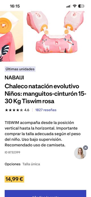 Chaleco natación Nabaiji