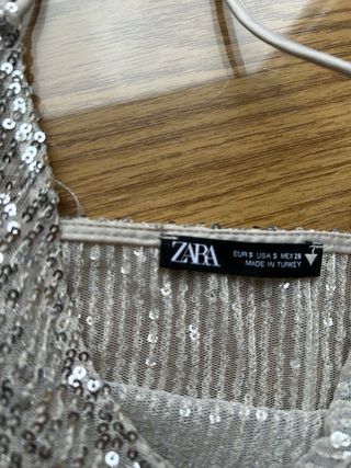 Top Lentejuelas Zara Plateado