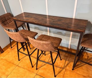 Mesa alta madera y metal