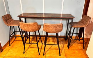 Mesa alta madera y metal