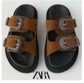 Sandalias Zara niño marrón y plata