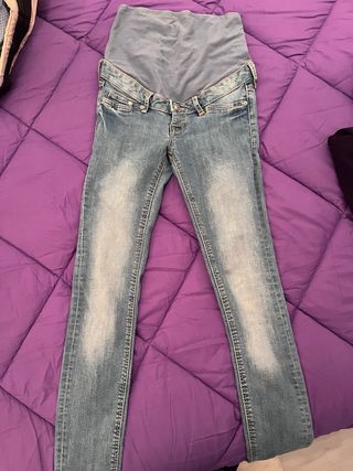 Pantalón premamá vaquero azul sin apenas uso