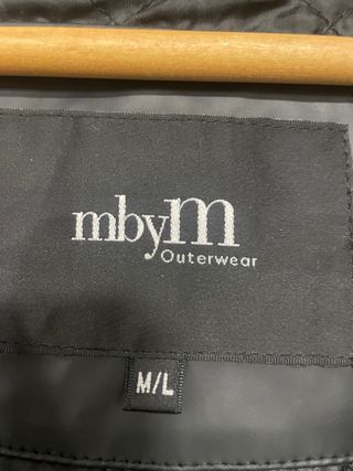 Abrigo impermeable acolchado mbm negro L